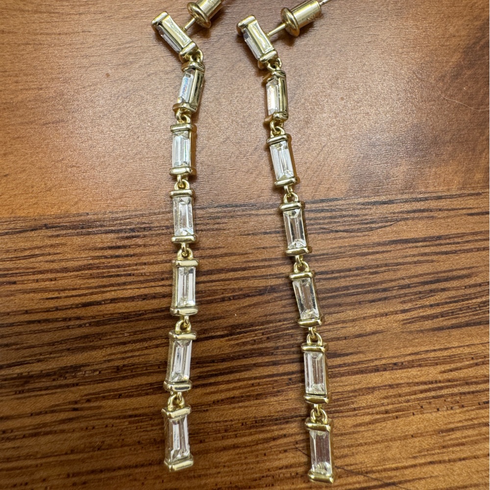 Kendra Scott Champagne & Channel Gold Drop Earrings